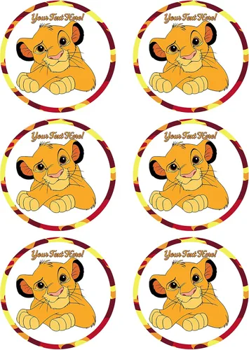 Vista 2 de Cute Lion - Decoración comestible para tartas - 6" redonda