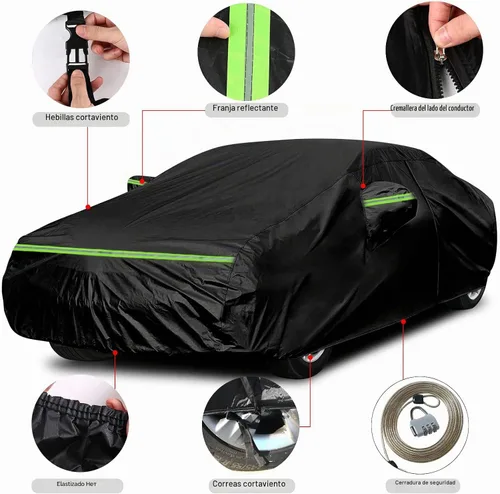 Vista 3 de Funda impermeable para auto Compatible con Chevrolet Impala SS/LS/LT 2000-2020, 6 capas de fundas para auto para todo tipo de clima con cremallera