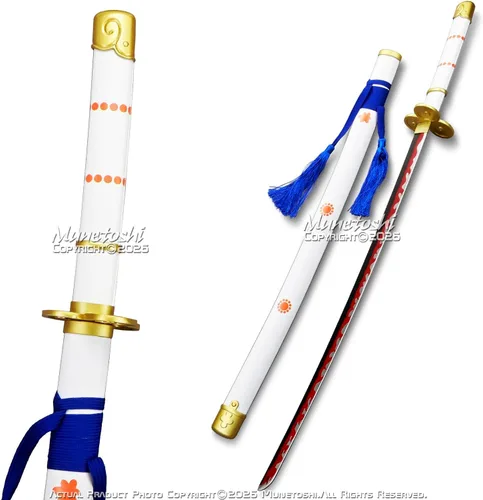 Vista 2 de 40" AME no Habakiri - Espada de acero de pirata, Katana Samurai, regalo de anime para cosplay