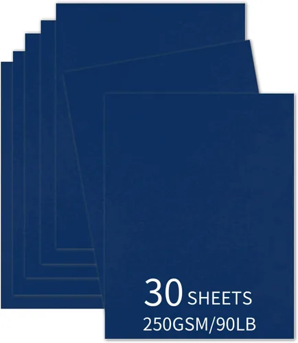 Vista 16 de 30 hojas de cartulina negra de 8.5 x 11 pulgadas, 250 gsm/90 libras, papel de cartulina grueso y suave, perfecto para invitaciones, menús, tarjetas