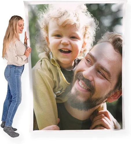 Vista 31 de FrameStory Manta personalizada con fotos y texto, totalmente personalizable con tus fotos y mensajes, manta de forro polar suave y suave, 30 x 40