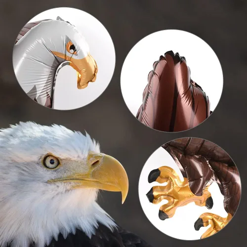 Vista 2 de 4 globos inflables 3D de 32.7 x 26 pulgadas de águila gigantes para decoración de fiestas de animales, pájaros grandes, celebración del 4 de julio