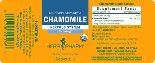 Vista 9 de Herb Pharm Extracto líquido de manzanilla: USDA Orgánico Apoyo calmante del sistema nervioso, suplemento de manzanilla de apoyo al estrés