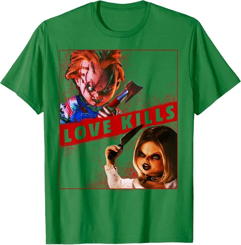 Vista 34 de Child's Play Chucky and Tiffany Love Kills T-Shirt Asphalt Grey