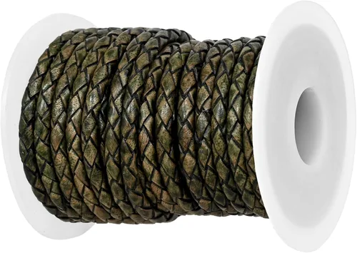 Vista 22 de GENIQUE Cordón de Cuero Trenzado Redondo Genuino, Cuerda de Cuero para Manualidades, Hacer Joyería, Collares, Pulseras (5 Metros)