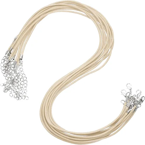 Vista 29 de MECCANIXITY 10 cordones de collar encerado de 18 pulgadas, cadena de collar a granel con cierre de 0.059 in de cuerda de cuero encerado para hacer