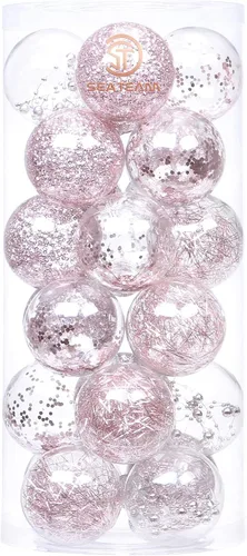 Vista 37 de Sea Team Juego de bolas de Navidad de plástico transparente, inastillables, varios tamaños, bolas decorativas de Navidad con decoraciones delicadas