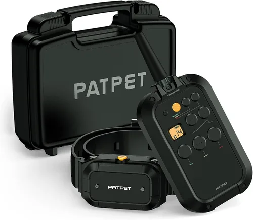 Vista 7 de PATPET Collar de entrenamiento para perros con control remoto, rango de 3/4 millas, collar E impermeable, collar de choque recargable para perros
