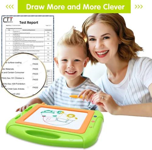 Vista 2 de Juguetes para niñas y niños pequeños, tablero de dibujo magnético para niñas y niños de 3 años, pizarra de garabatos con 1 bolígrafo para niños de 3