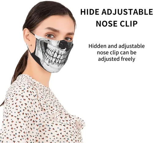Vista 2 de 4 cubrebocas de moda con bolsillo transpirable reutilizable para hombres y mujeres con 8 filtros