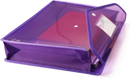 Vista 5 de Carpeta expandible de plástico, paquete de 6 carpetas expandibles, varios colores Carpetas transparentes para documentos con cierre a presión