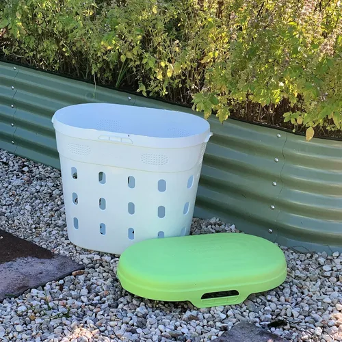 Vista 3 de Vego Garden Compostador de gusano en el suelo, contenedor de compostaje para granja al aire libre, 8 galones, sistema de compostaje sin BPA para Lima