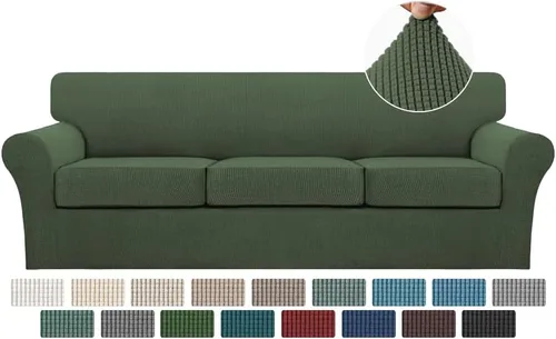 Vista 144 de Turquoize 2 fundas para sillas de sala de estar, funda de sofá con fundas de cojín individuales, funda de muebles para sillas (silla, beige biscotti)