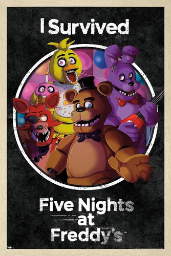 Vista 7 de Trends International Póster de pared de Five Nights at Freddy's - Survived Wall, 14.725 x 22.375 pulgadas, versión enmarcada de madera de granero