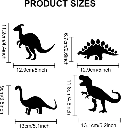 Vista 2 de MAYJOYDIY 10 plantillas de dinosaurios de 6 x 6 pulgadas, plantillas de pintura de dinosaurios de animales con pincel de pintura Tyrannosaurus Rex