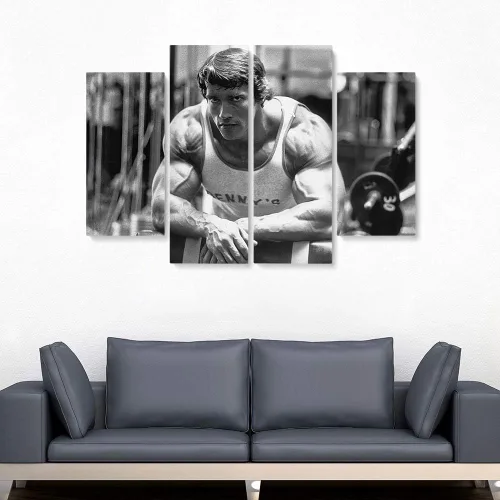 Vista 4 de Blaze Canvas Arnold Schwarzenegger - Lienzo de culturismo para decoración del hogar (3 piezas, mediano)