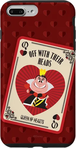 Vista 12 de Disney Carcasa para iPhone 17, diseño de villanos, la reina de corazones con sus cabezas, color rojo