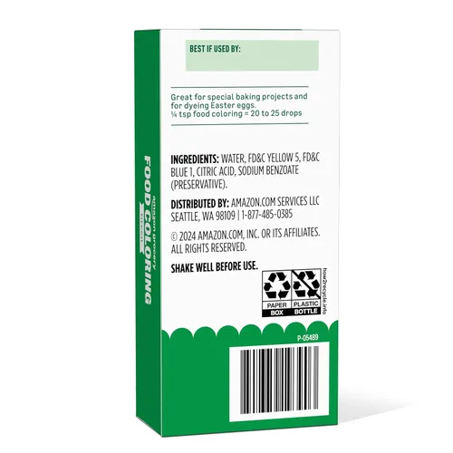 Vista 4 de Amazon Fresh, colorante alimentario verde, 1 onza líquida (anteriormente Happy Belly, el empaque puede variar)