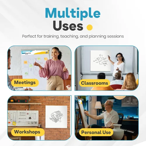 Vista 6 de Enday Anchor Chart Paper 25"x 30" (2 Pack) - Sticky Easel Pad Chart Paper for Teachers, Flip Chart Paper, 25 in x 30 in Easel Paper, Large White