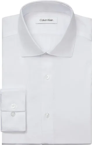 Vista 3 de Calvin Klein Camisa de vestir para hombre ajuste delgado sin hierro cuello extendido