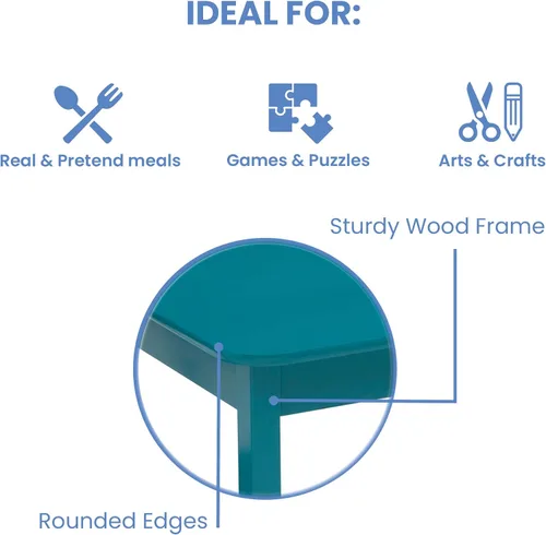 Vista 4 de Delta Children - MySize - Juego de mesa y 2 sillas de madera para niños, ideal para artes y manualidades, meriendas, educación en casa, tareas