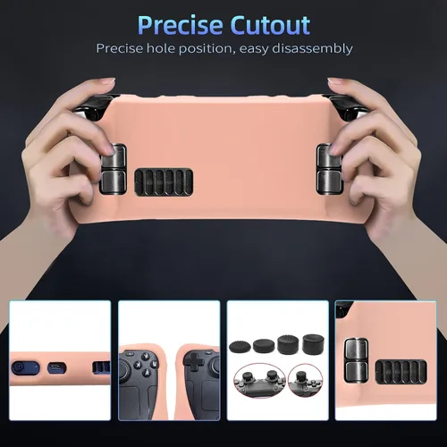 Vista 4 de OFFCURVE Case for Steam Deck, Silicone Cover Case with Screen Protector & 2 Pairs Thumb Grips for Vavle Steam Deck Skin Shock-Absorption, Non-Slip