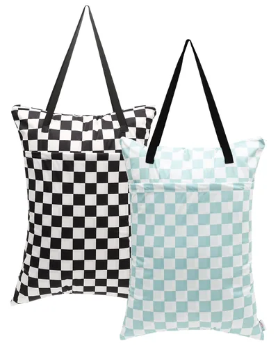 Vista 14 de ALVA ALVABABY - Paquete de 2 pañales grandes de tela impermeable para colgar en seco y húmedo, con bolsillos dobles con cremallera, 25 x 18 pulgadas