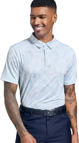 Vista 2 de Camisas de golf para hombre, secado rápido, manga corta, estampado de manga corta, que absorbe la humedad