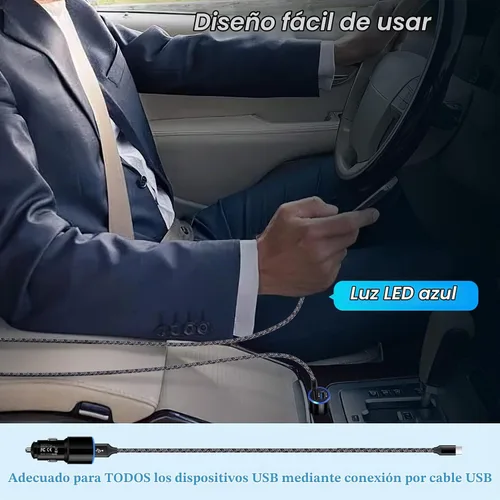 Vista 6 de Cargador de coche USB, 2 unidades de 4.8 A de carga rápida de doble puerto USB para iPhone 15 14 13 12 11 Pro Max SE XR X 8 7 6, iPad, Samsung