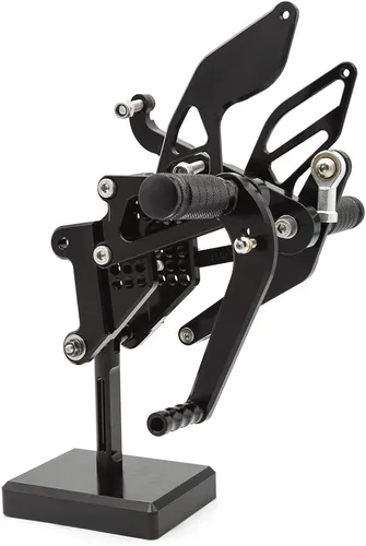 Vista 6 de Krace Juego de estriberas delanteras para motocicleta, reposapiés, pedales de cambio de freno, totalmente ajustables, apto para Yamaha YZF R6