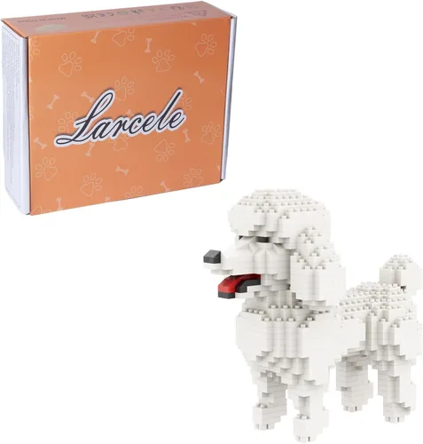 Vista 10 de Larcele Micro Bloques de Construcción Conjunto de Animales, Mini Ladrillos de Juguete de Construcción 3D, 797 Piezas KLJM-05(Bull Terrier)