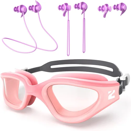 Vista 11 de ZIONOR G1 Lite - Gafas de natación polarizadas con 3 pares de tapones para los oídos, gafas de natación con protección UV antivaho para adultos