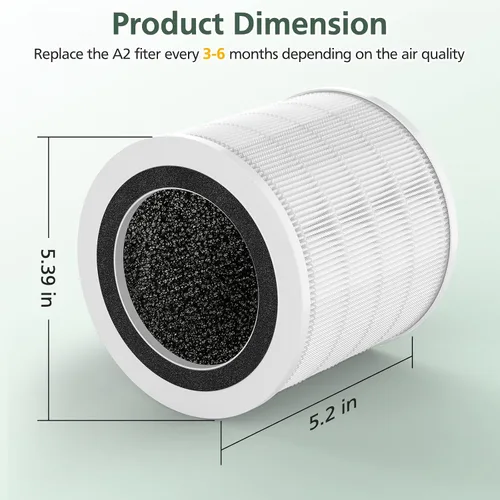 Vista 5 de H7126 Replacement Filter for GoveeLife H7126 Mini Air Purifier, 2 Pack Paquete de 2