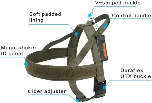 Vista 6 de Collar para perro de tamaño XS de nailon ajustable sin tirones para perro, arnés para perro pequeño con acolchado