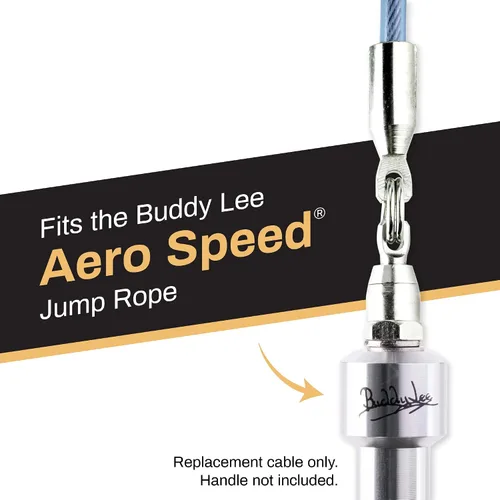 Vista 6 de Buddy Lee Jump Ropes Cable de velocidad aerodinámica, 8.5 pies, color verde, cable de cuerda de salto de PVC de calidad, avance de rodamiento
