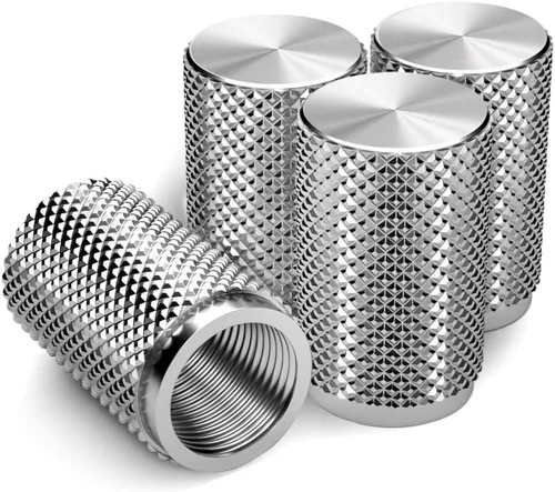 Vista 16 de STEEL HAWK Tapones para válvulas de aire de neumáticos, acero inoxidable mecanizado CNC de precisión, diseño moleteado extendido, metal a prueba