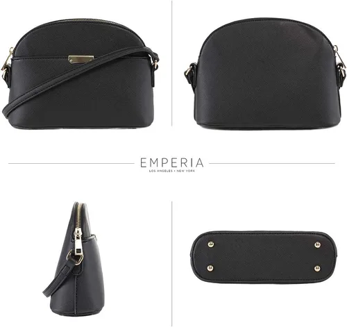 Vista 3 de Emperia AvaEva - Bolso cruzado de piel sintética para mujer, bolsas para hombros, bolso Saffiano miniatura estilo domo