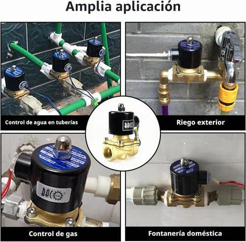 Vista 7 de Válvula solenoide eléctrica de latón Bacoeng de 1 pulgada y 110 V CA (NPT, normalmente cerrada)