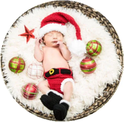 Vista 3 de Coberllus - Accesorios para fotos para bebé recién nacido diseño de Navidad y niña para sesión fotográfica de punto de ganchillo pantalones cortos