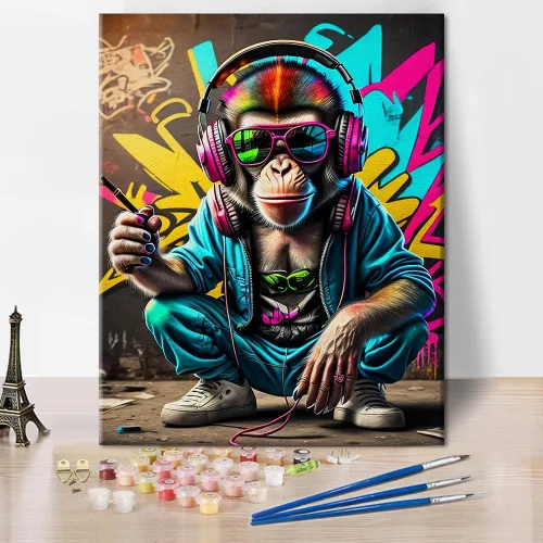 Vista 8 de TUMOVO Pintura por números para adultos, kits de pintura acrílica con números, caballos abstractos por números, pintura por números para niños