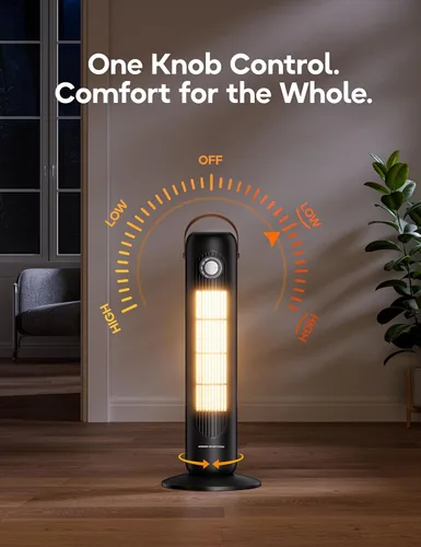Vista 6 de Calentadores de exterior para patio, calefacción 1S de 350 pies cuadrados, calentador eléctrico de cerámica PTC de 1500 W, protección contra