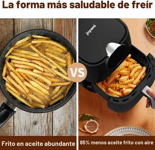 Vista 5 de JOYAMI Freidora de aire de 6 cuartos de galón, freidora de aire con ventana, recetas en línea, 8 funciones de cocción para freír al aire, hornear