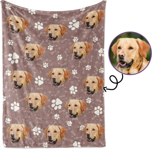 Vista 11 de Manta personalizada con fotos de perro, regalos personalizados con foto de mascota, manta de 30 x 40 pulgadas, manta ultrasuave de doble cara