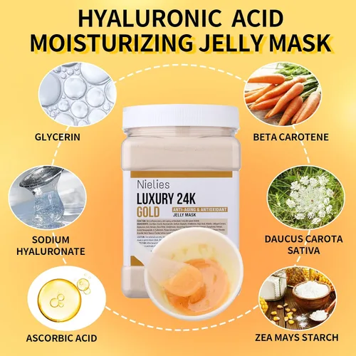 Vista 3 de Mascarilla facial de gelatina de árbol de té de 24 quilates para tratamientos faciales, hidratante, antienvejecimiento y nutritiva, máscaras