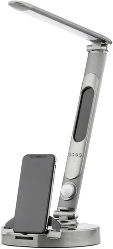 Vista 9 de Lámpara LED, inteligente y ajustable de escritorio con base de carga universal para teléfono de LumiCharge. Control táctil de 3 tonos