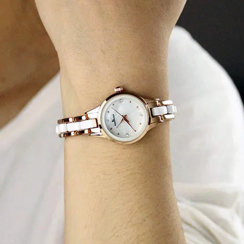 Vista 4 de Keep in Touch Reloj de pulsera de cerámica de acero inoxidable impermeable para mujer