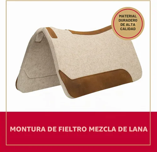 Vista 2 de Weaver Equine Almohadilla para silla de montar de caballo de fieltro de mezcla de lana contorneada de 30" x 30", almohadilla para sillín occidental
