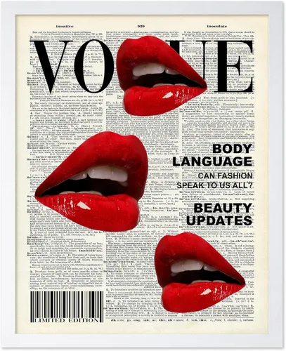 Vista 44 de Poster Master Impresión de labios dorados, póster de mordida de labio, arte moderno y minimalista, regalo bohemio para hombres y mujeres, diseño