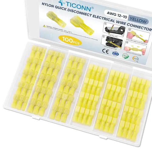 Vista 15 de TICONN Kit de conector de pala de nailon, conectores de alambre de crimpado