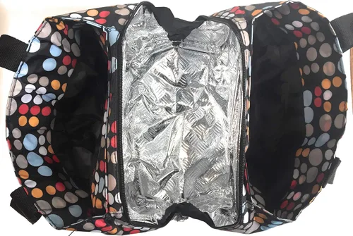 Vista 5 de Nicole Miller Bolsa de Almuerzo Aislada Tote – Hielera Bolsa de Hielo Abierta Lonchera para Comida con Soporte para Botellas de Bebidas
